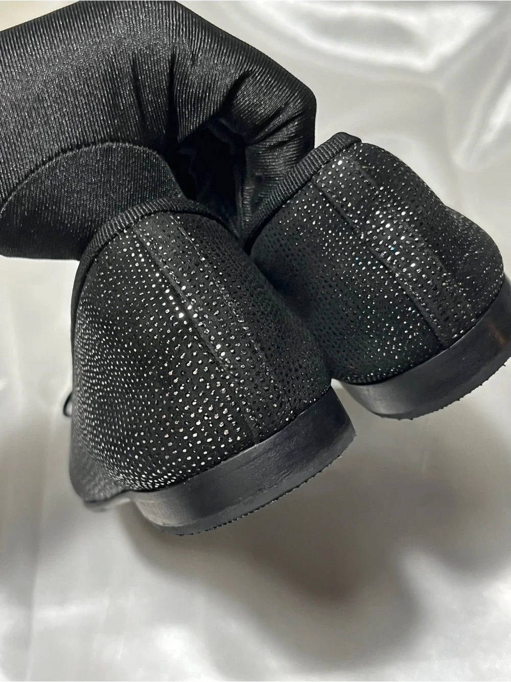 CHANEL Black Bow Cap-Toe Ballet Flats with CC Logo